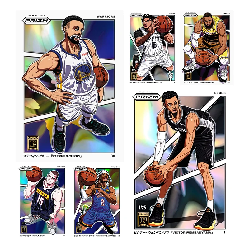 بطاقة نجمة كرة السلة بانيني يمكنك صنعها بنفسك محلية الصنع فيكتور ويبانياما ألكسندر كاري جيمس جوكيتش مجموعة بطاقات ألعاب هدية #1