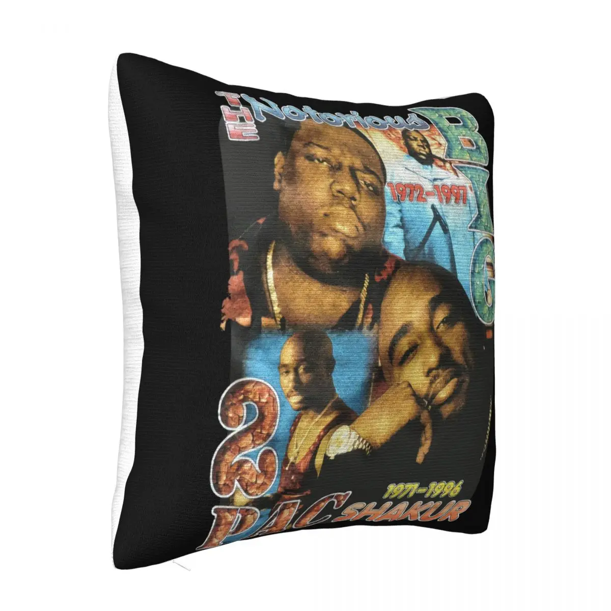 Vtg 90S 2Pac Tupac Biggie Celebrity Very Scandal Rap Hip Hop Wanted Makaveli Pillow Case