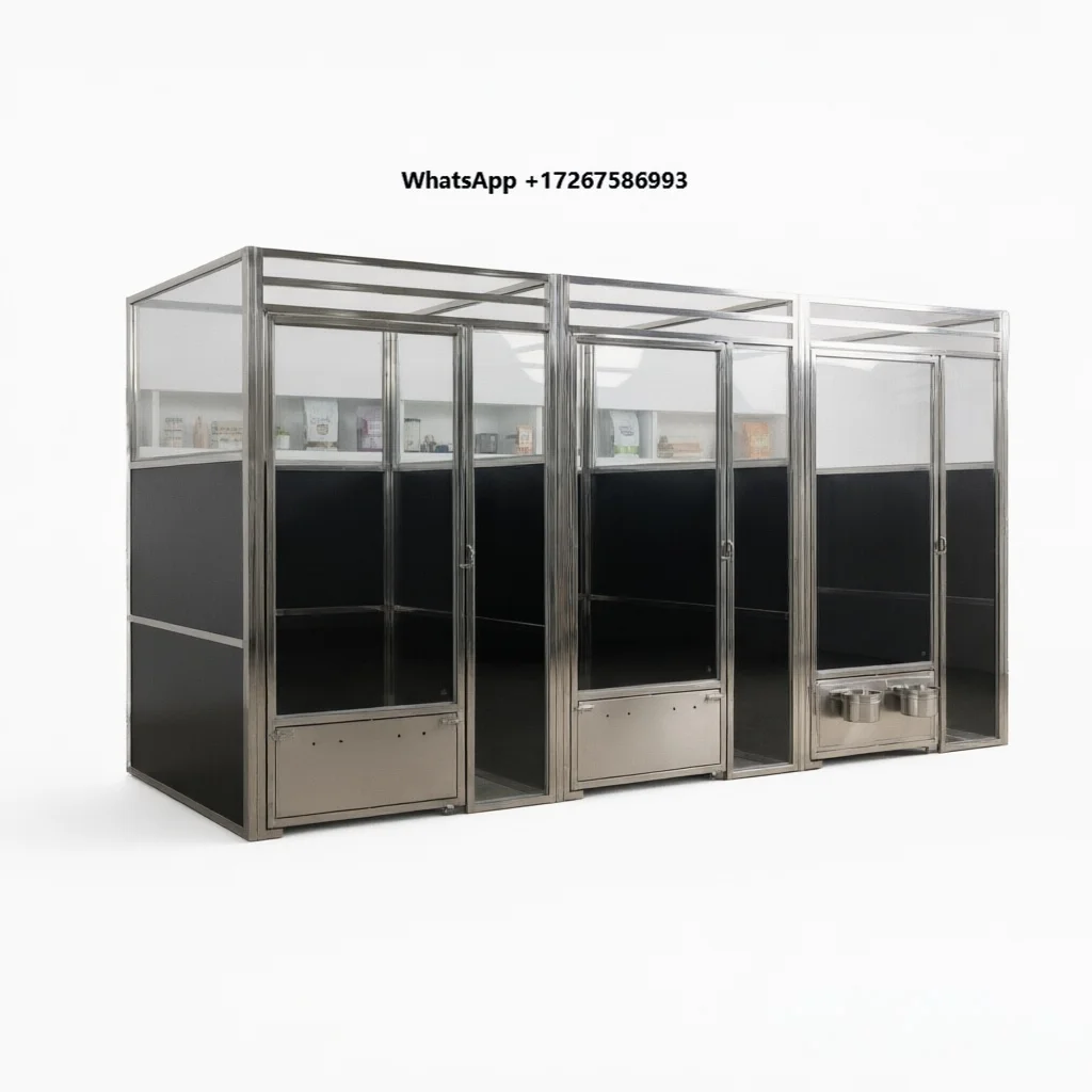 Heavy Duty Stainless Steel Dog Kennel XXL Outdoor Large Dog Cage Animal Cage Easy Clean for Commercial Pet Hotel Boarding