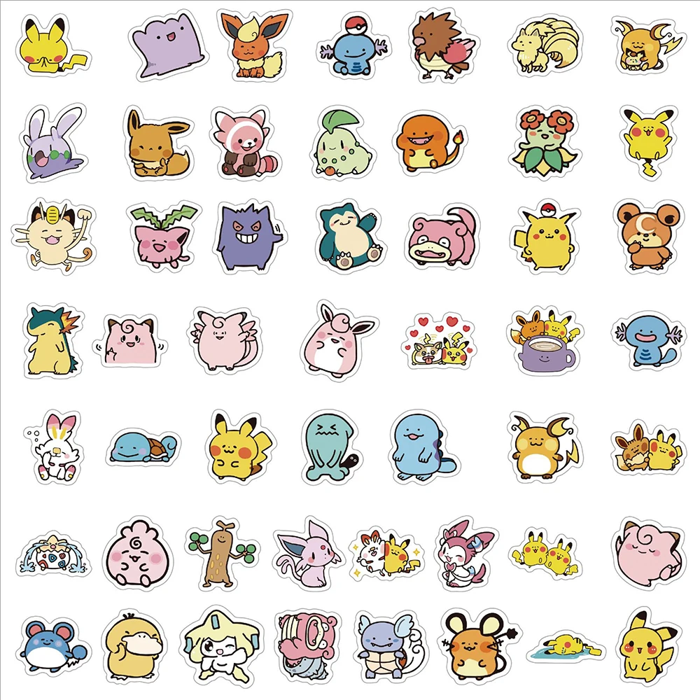 10/30/50/100pcs Cute Anime Pokemon Pikachu Gengar Stickers Kawaii Cartoon Kids Sticker Toy Phone Notebook Laptop Graffiti Decals