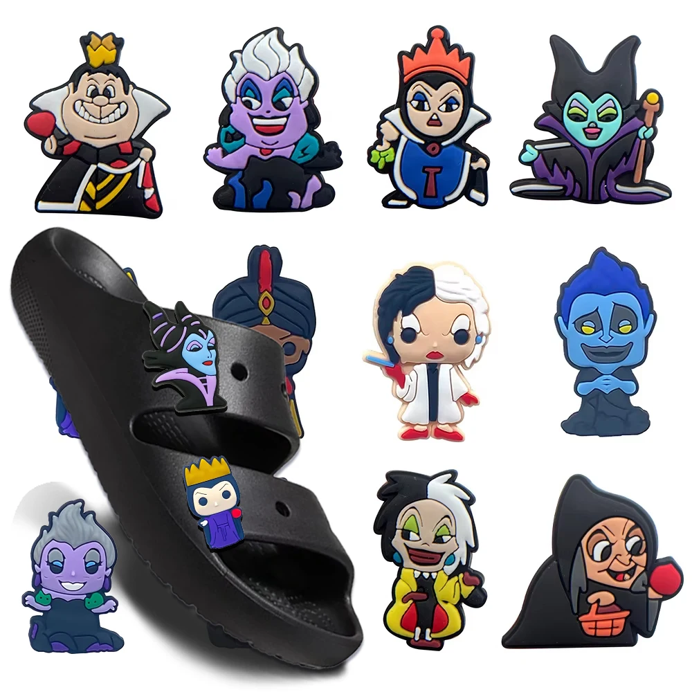 Disney Villain Family 1-96pcs Shoe Charms Garden Shoe Accessories Buckle Fit Clogs Decaration Sandals Decorate Xmas Gift