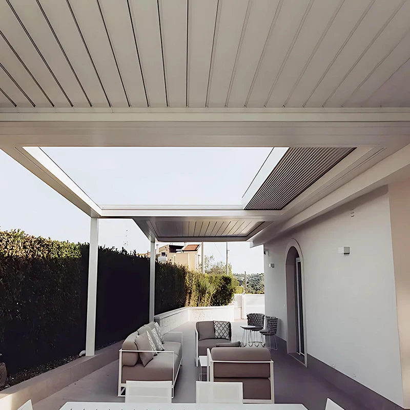 

Открытый выдвижной алюминиевый навес для беседки с жалюзи для сада, патио, балкона, беседки