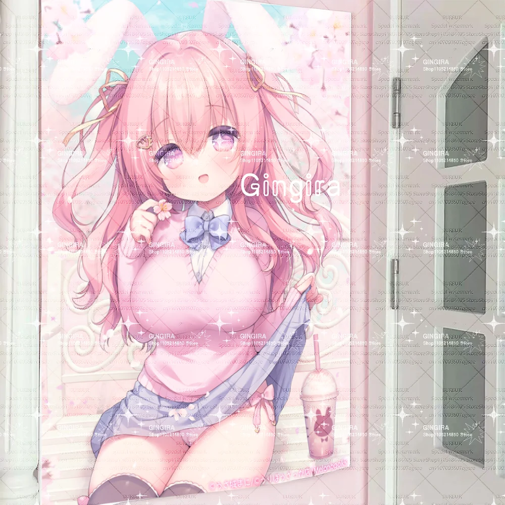 The girl in the rabbit ears uniform dormitory and bedroom decoration, tapestries, wall-hanging fabrics, indoor hangi