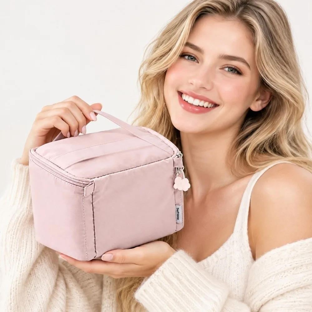 Large Capacity Makeup Organizer Bag Portable With Dividers Toiletry Organizer Bag Versatile Travel Cosmetic Pouch