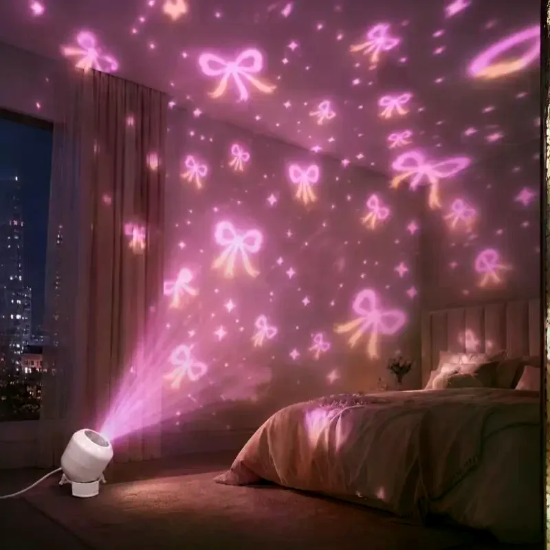 Dynamic Romantic Love Heart Projection Night Light Portable Low Power for Bedroom Kids Room Night Companion Decor