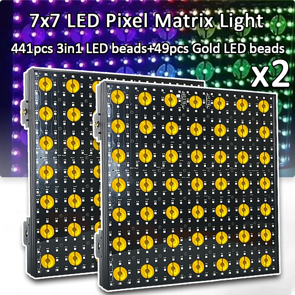 

2Pcs/lot 7x7 Pixel Matrix Light Stage Background Effect Lamp DIY DMX512 Blinder Matrix Light For Bar Flood DJ Disco Party Stage