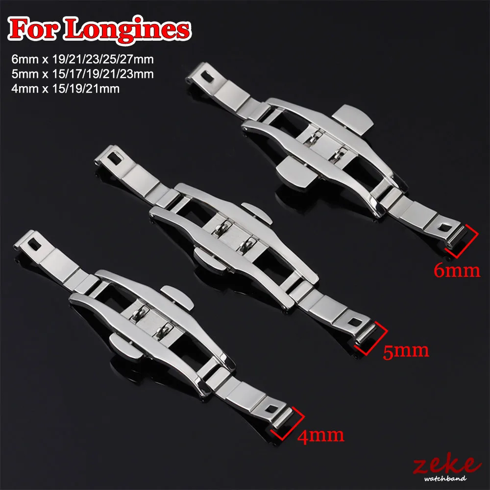 

Silver Double Push Butterfly Watchband Buckle Steel Folding Clasp Metal Men Women Watch Button 4mm 5mm 6mm Watch Accessories