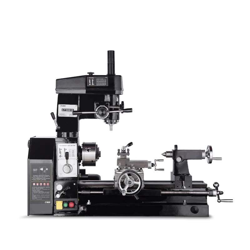 CT300 Variable Speed Combo Bench Combination Drill Mill Multi‑Purpose Metal Turning Equipment for DIY Craft