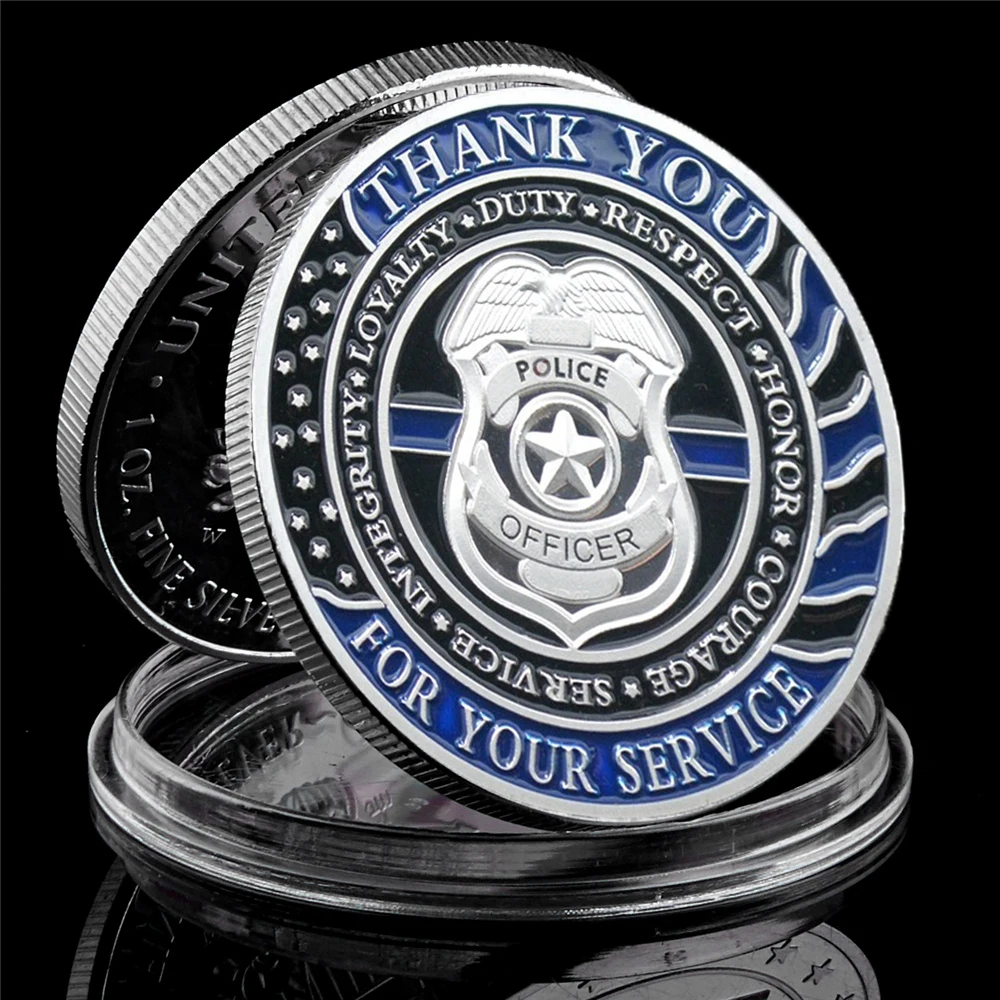 Police Officer Thank You For Your Service Challenge Coin