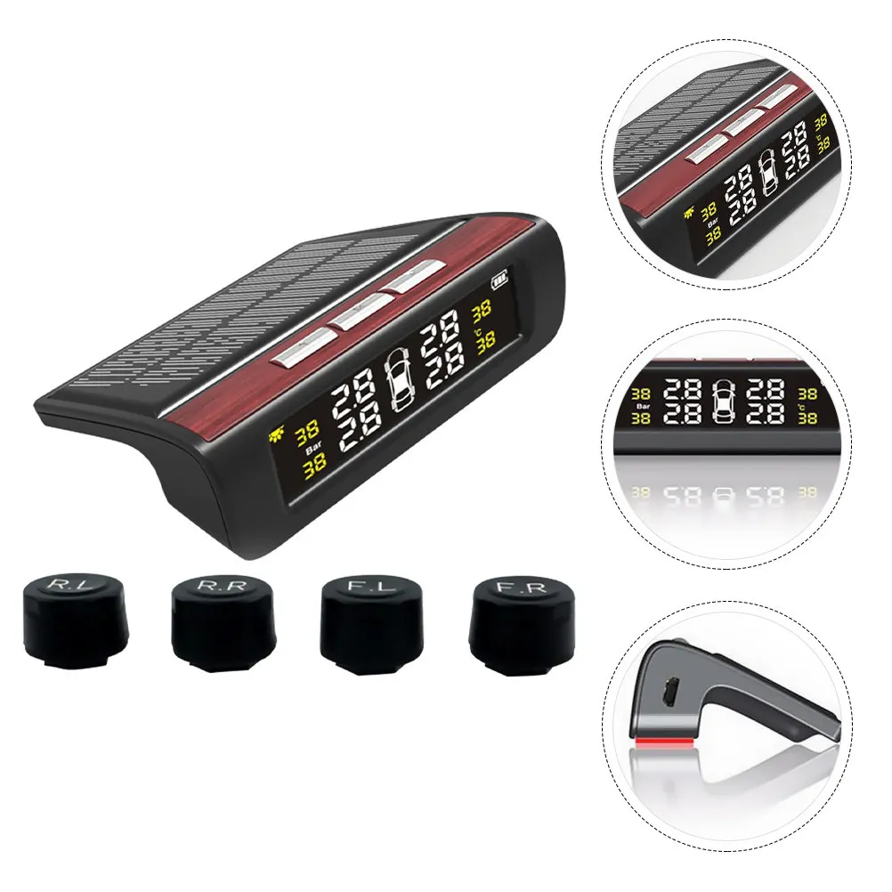 

External Universal Solar Car Tire Pressure Monitoring System Smart Accurate Real-Time Tire Pressure with