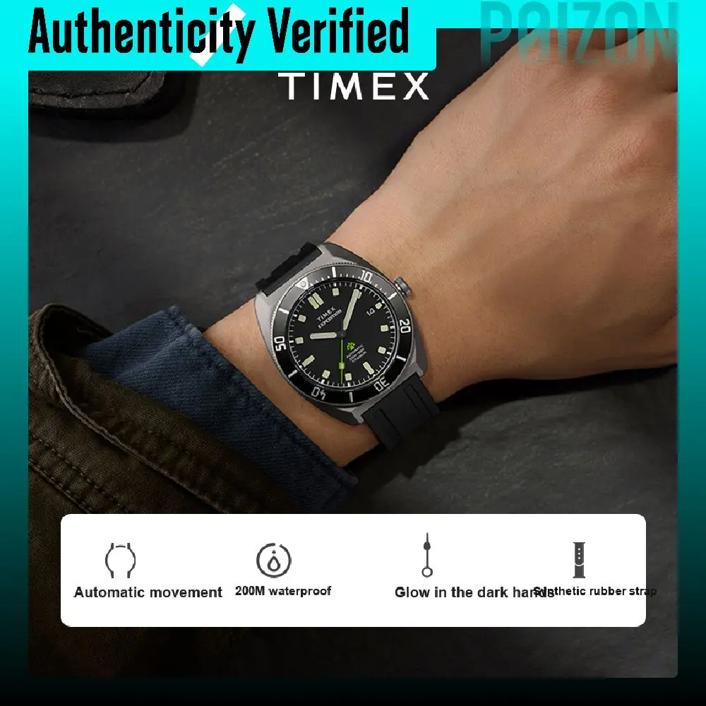 TIMEX Wrist Watches Automatic Mechanical Movement Black Dial Men's Watches TW2Y63600