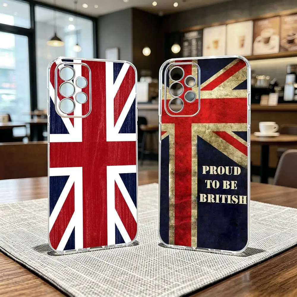 British National Flags Culture Phone Case For Samsung S25,S24,S21,S22,S23,S30,Ultra,S20,Plus,Fe Transparent Cover