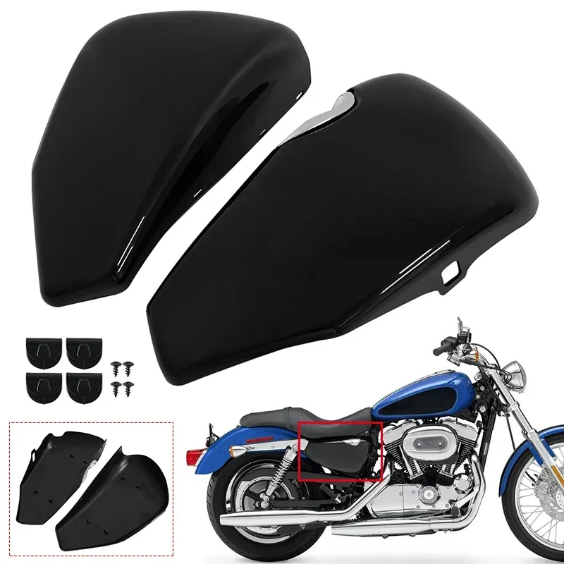 

Motorcycle Black Left Right Side Battery Fairing Cover Guard Motocross For Harley Sportster XL1200 XL883 Forty Eight 2004-2013