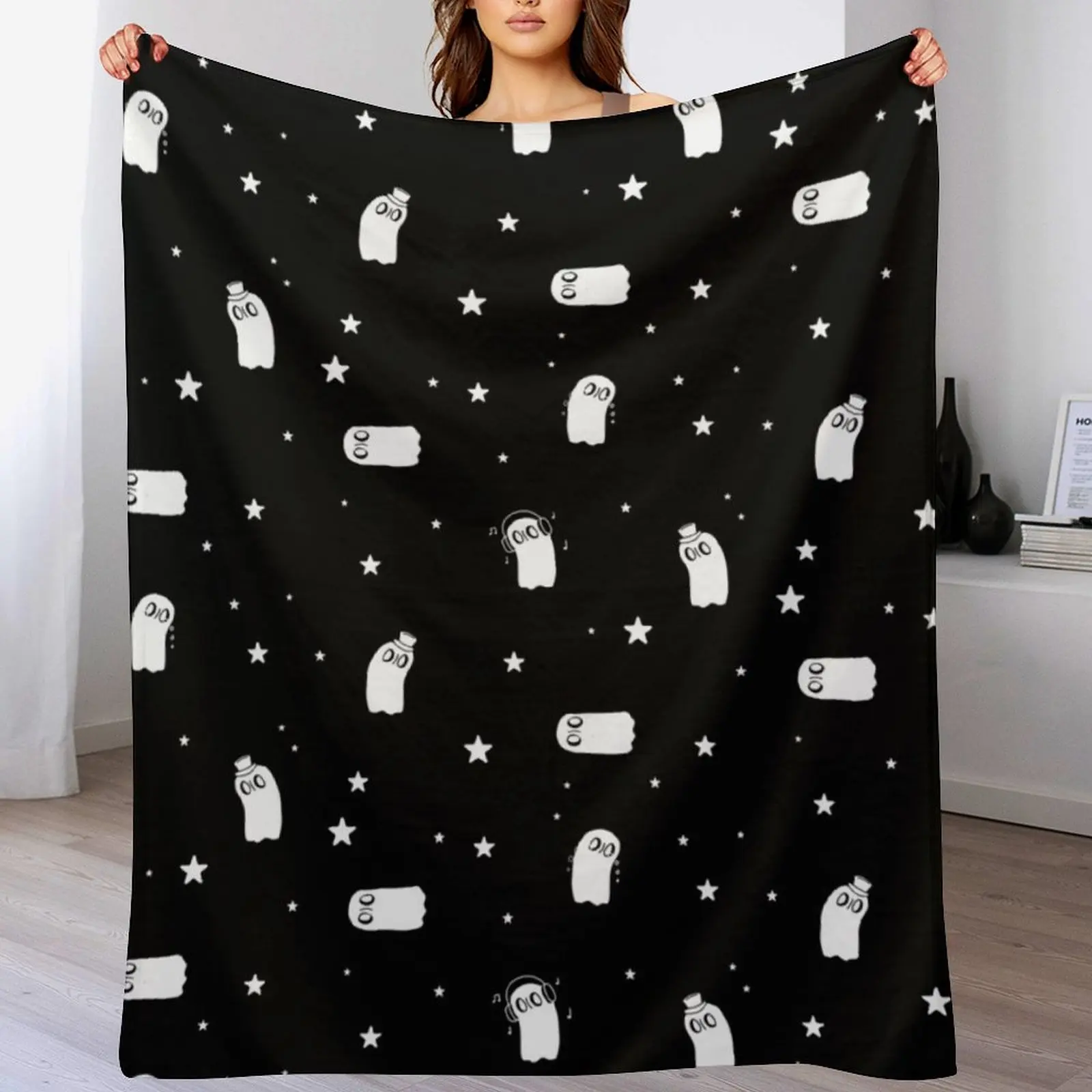 

Napstablook Pattern Throw Blanket Baby Cute Plaid Picnic Comforter Blankets