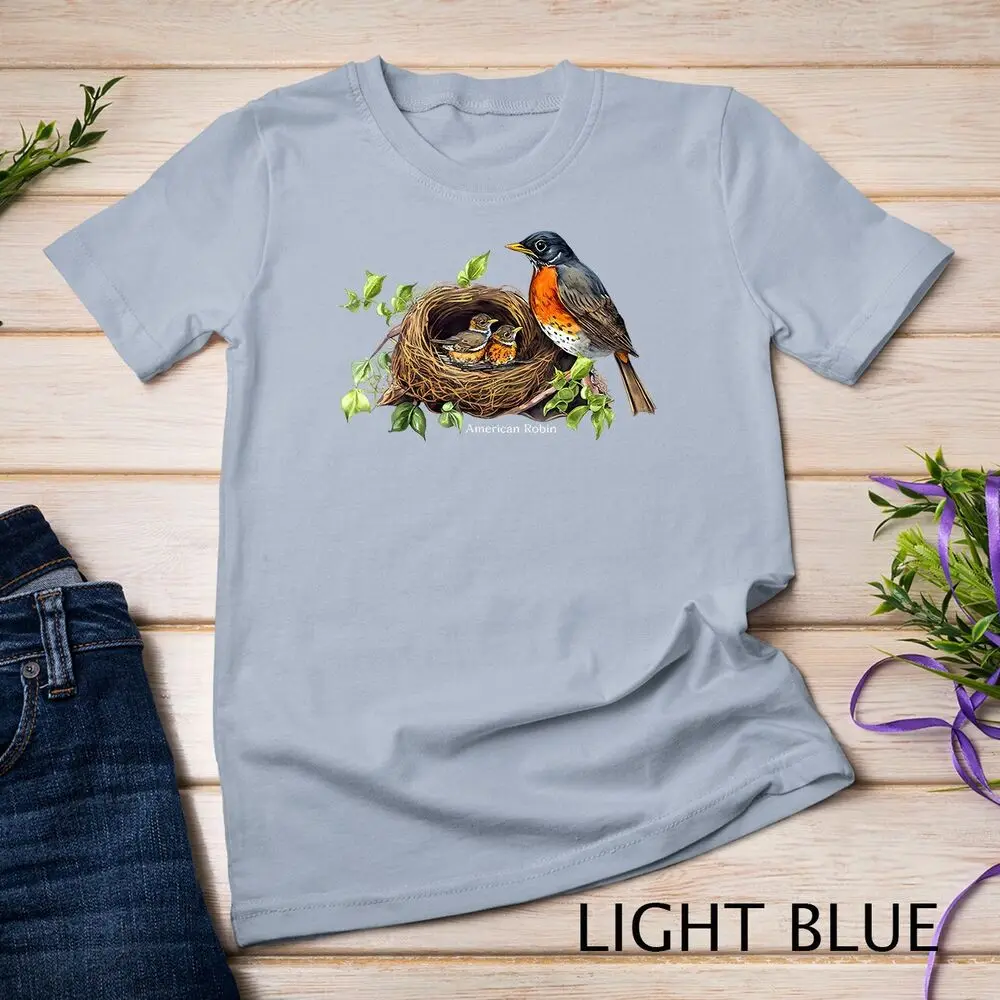 Koszulka dla obserwacji ptaków na podwórku American Robin Birder Koszulka unisex