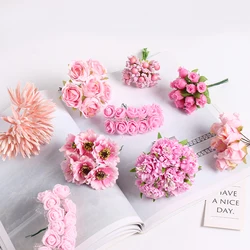 Pink Series Artificial Plants Bouquet Flowers Leaves DIY Wedding Road Floral Arrangement Home Decor Bouquet Props Layout