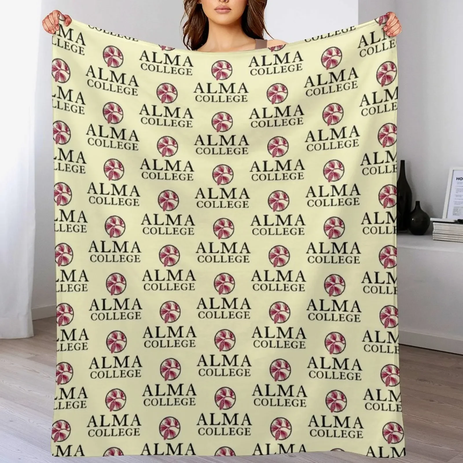 

Alma College Throw Blanket Stylish Warm Blanket for Living Room Bedroom