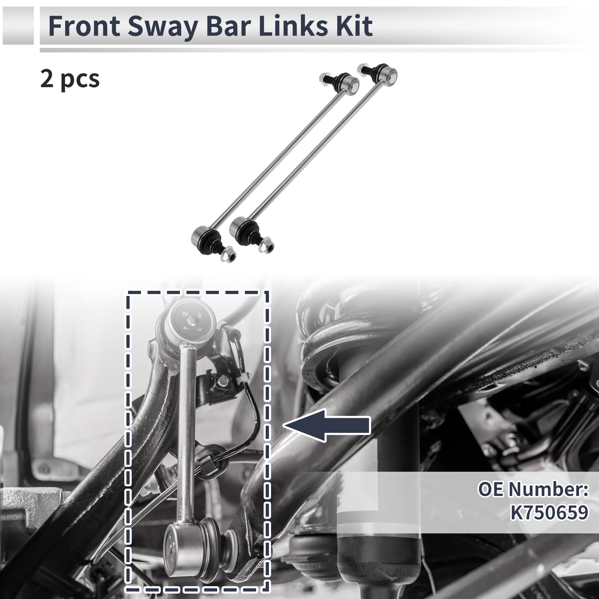 

UXCELL Front Stabilizer Bar Links No Bushing for HYUNDAI SANTA FE 2013-2018 No.K750659