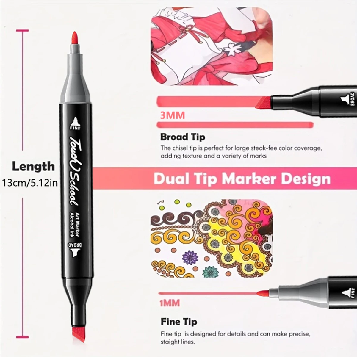 24/60 قطعة مجموعة أقلام تحديد برأسين لرسم رسم الزيتية تلميح القائمة على علامات الكتابة على الجدران مانغا مدرسة لوازم فنية أقلام تلوين #5