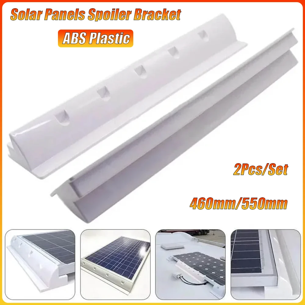 

For RV Yacht Boat Motorhome 2Pcs/Set Solar Panels Spoiler Bracket ABS Plastic Long Side Photovoltaic Panel Mounting Holder