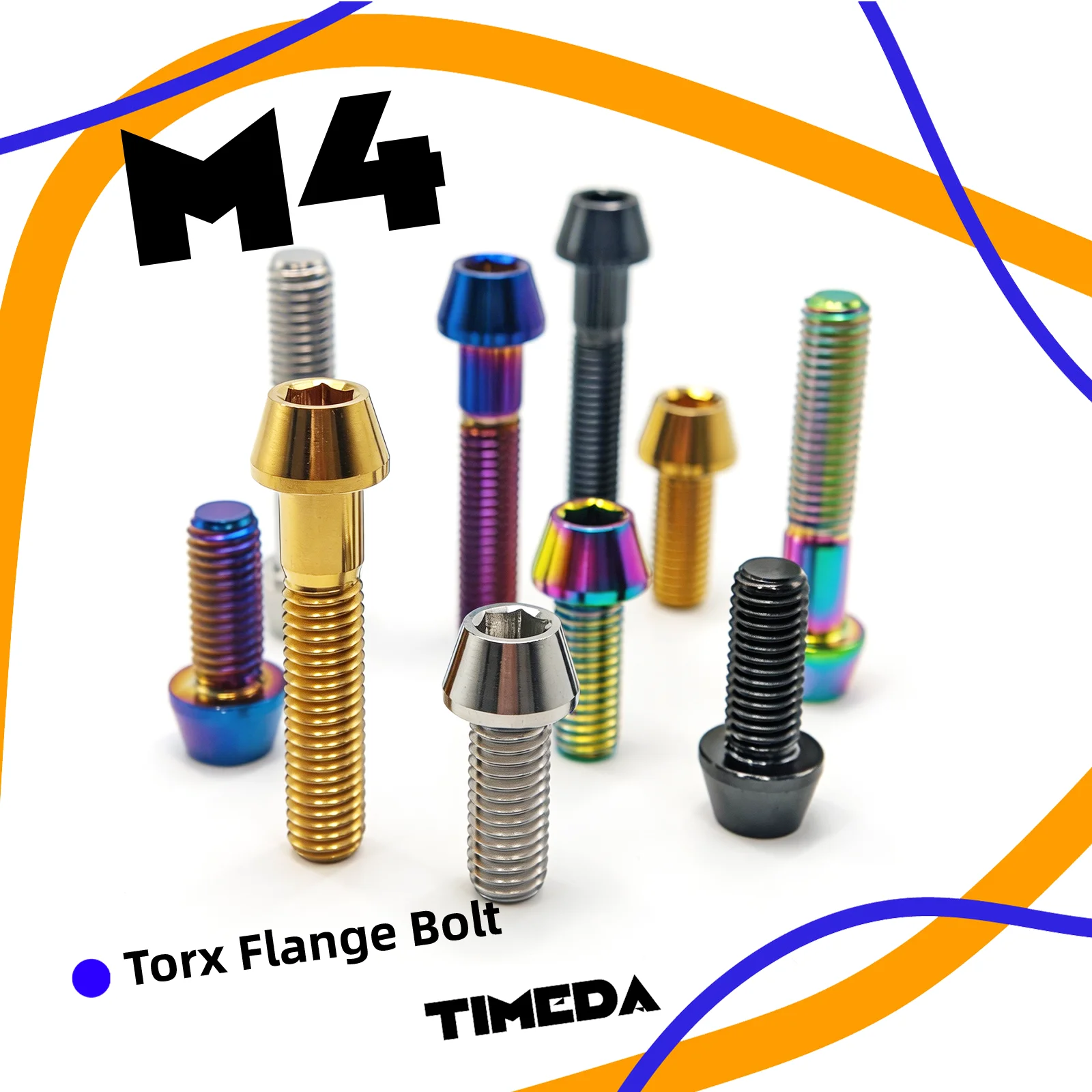 M4 Titanium Tapered Socket Cap Bolts Pitch 0.7 GR5 Ti-6Al-4V for Motorcycle MTB Bicycle Disc Brake E-Bike Lightweight Rustproof