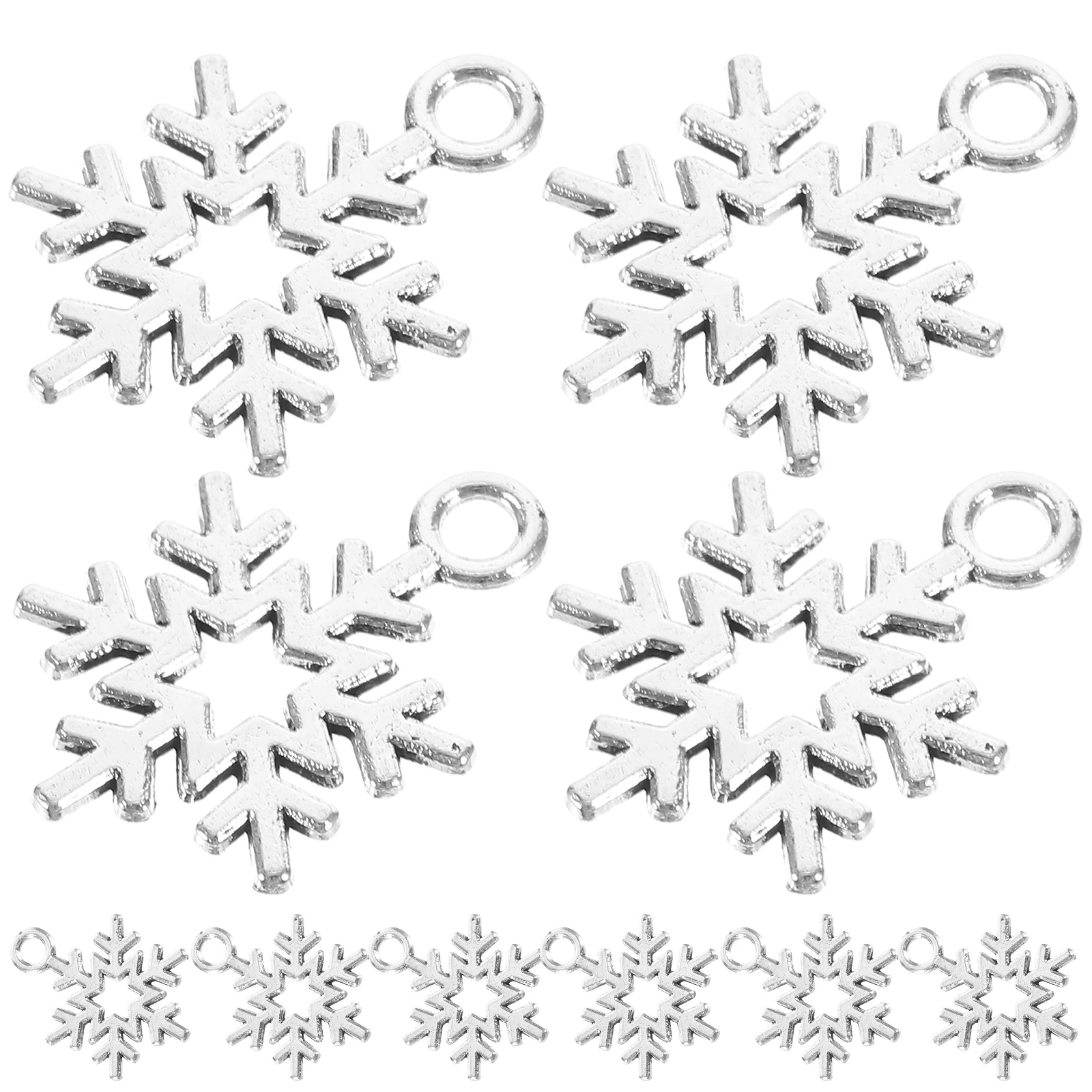 

100 Pcs Snowflake Pendant Ornaments Jewelry Charm for Bracelet Charms Making Necklace