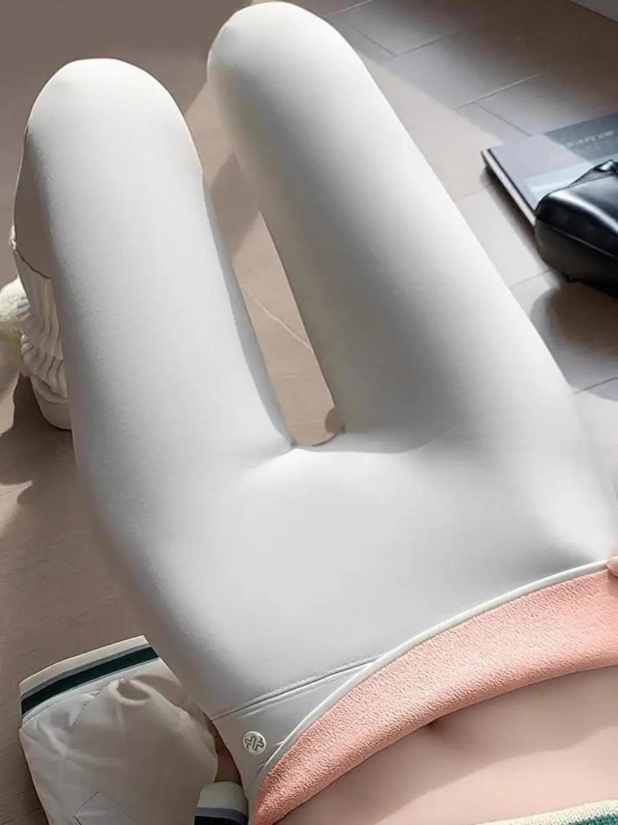 

High-Waist Fce Lined ark Skin Yoga Pants Women's Thiened Autumn Winter New Sle Outerwear Boting Trousers