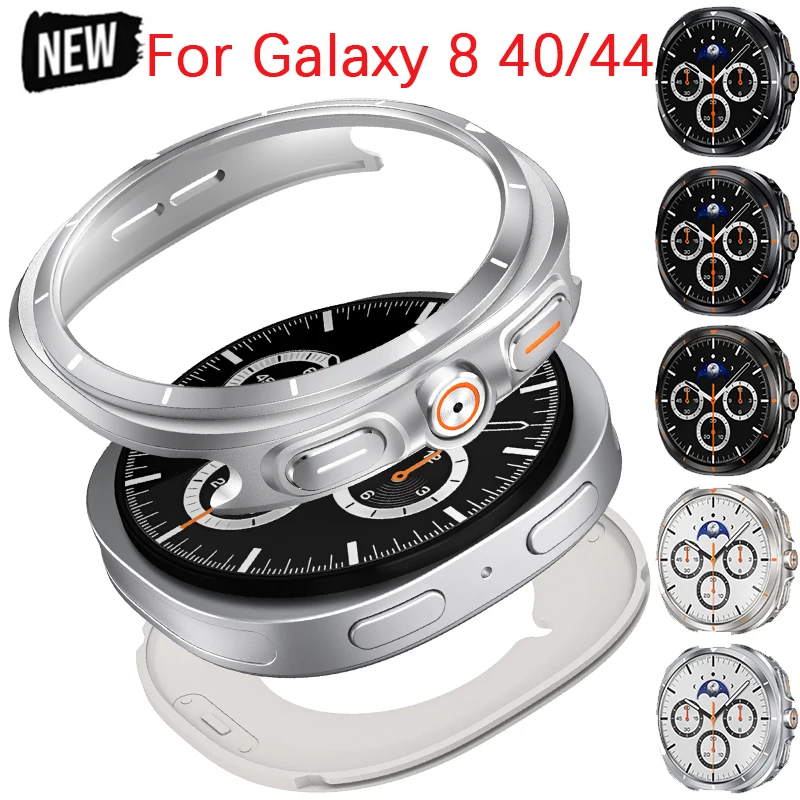

Металлический чехол для Samsung Galaxy Watch 8, 40 мм, 44 мм, защитный чехол от падения со шкалой, бампером для Galaxy 8, чехол для умных часов