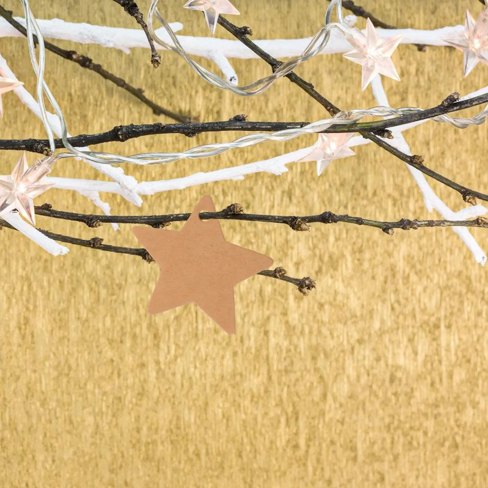 100Pcs Small Star Tags Handmade Kraft Paper Labels for DIY Holiday Ornaments Name Tags Present Bag Decor Craft Projects