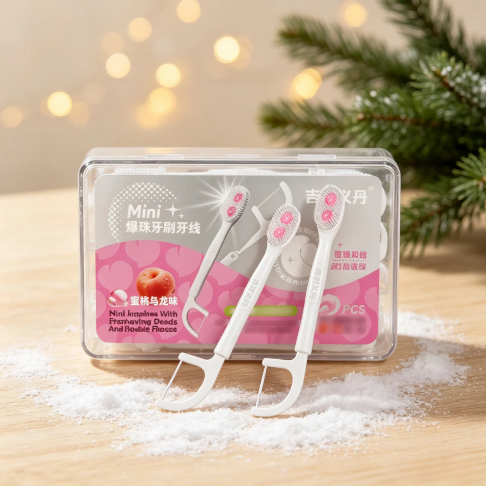 Cepillo de Dientes con Hilo Dental, 20 Unidades, con Aroma a Jazmín, Doble Función, Portátil, Desechable, para Viajes, Ahorro de Agua