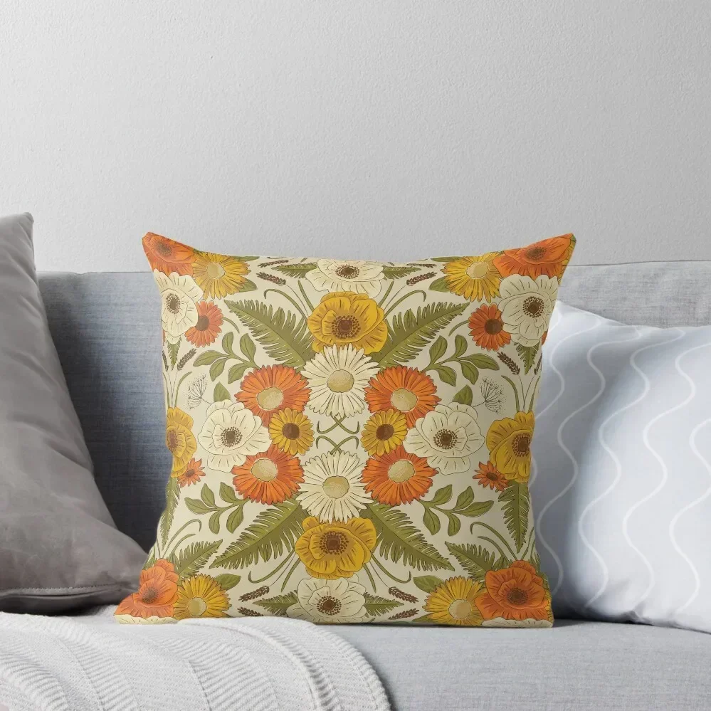 

1970s Retro Floral Throw Pillow Cushions Home Decor ornamental pillows for living room Cushion Cover Luxury pillow