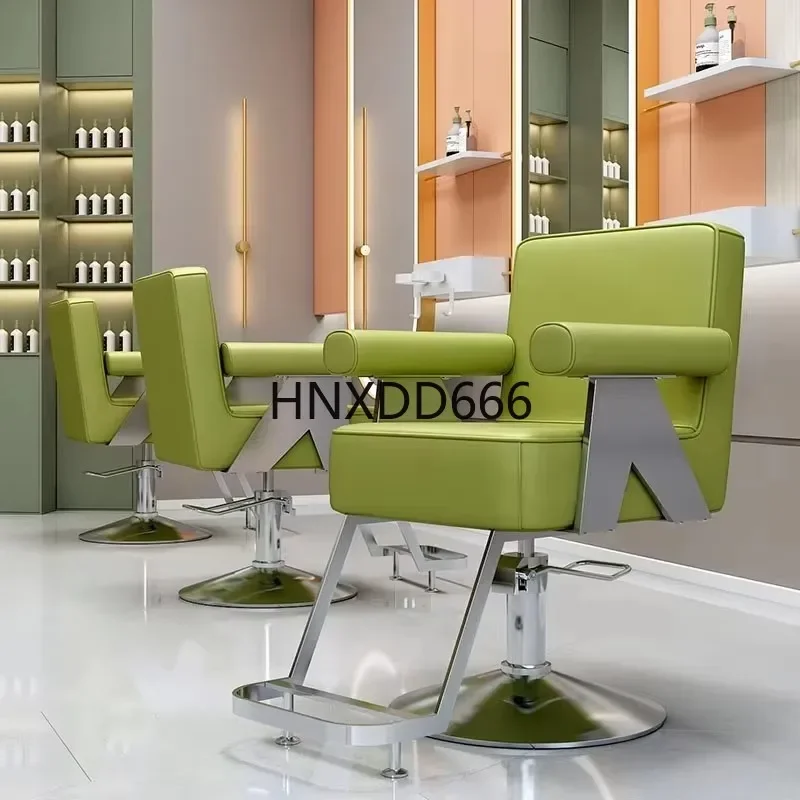 Square Mat Personalized Barber Chair Luxury Professional Personalized Armrest Chair Swivel Advanced Cadeira Salon Furniture