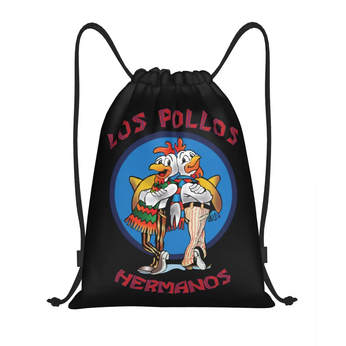 

Custom Funny Chicken Brothers Los Pollos Hermanos Drawstring Bags Men Women Lightweight Breaking Bad Sports Gym Storage Backpack