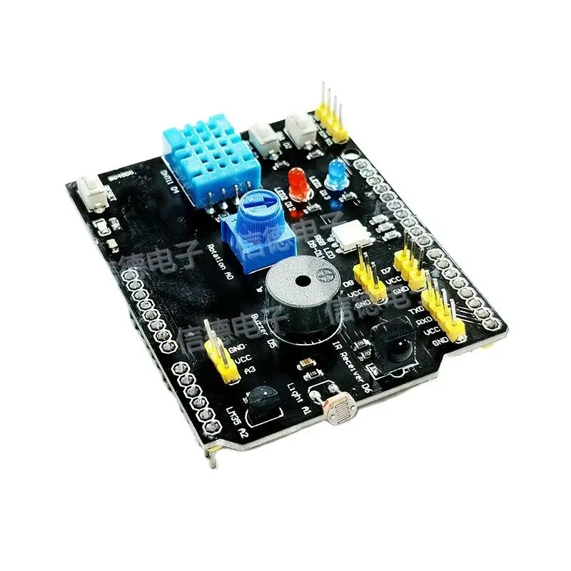 다기능 확장 보드, DHT11 온도 및 습도, LM35 온도 및 버저, UNO 호환 가능, 9-in-1