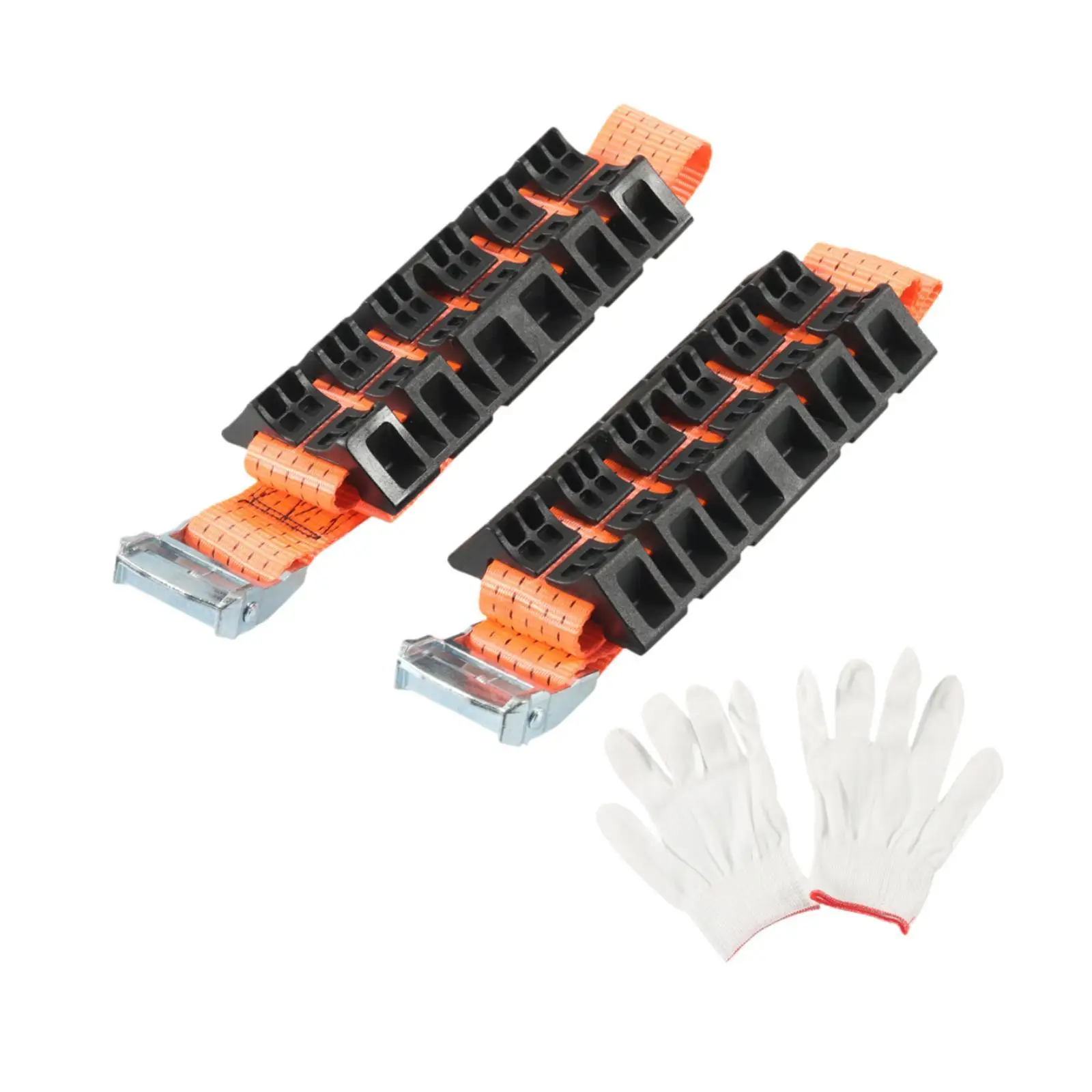 Practical Tire Traction Tool with Gloves Convenient Anti Skid Tire Straps for Truck Mud Sand Snow Escape