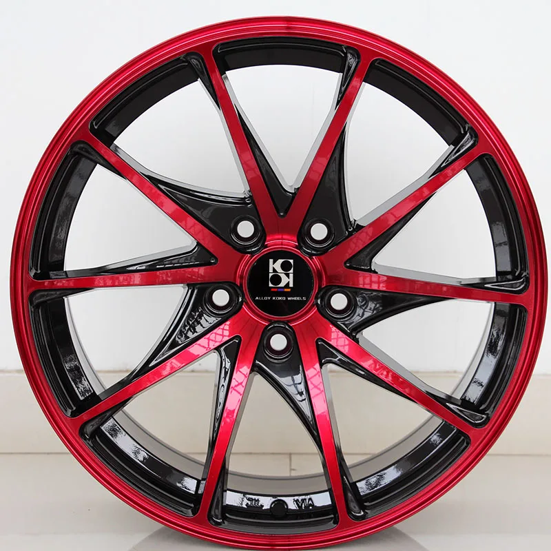 17/18/19/20inch Red Spokes Black Rim Cast Alloy Wheel Hub Car Wheels