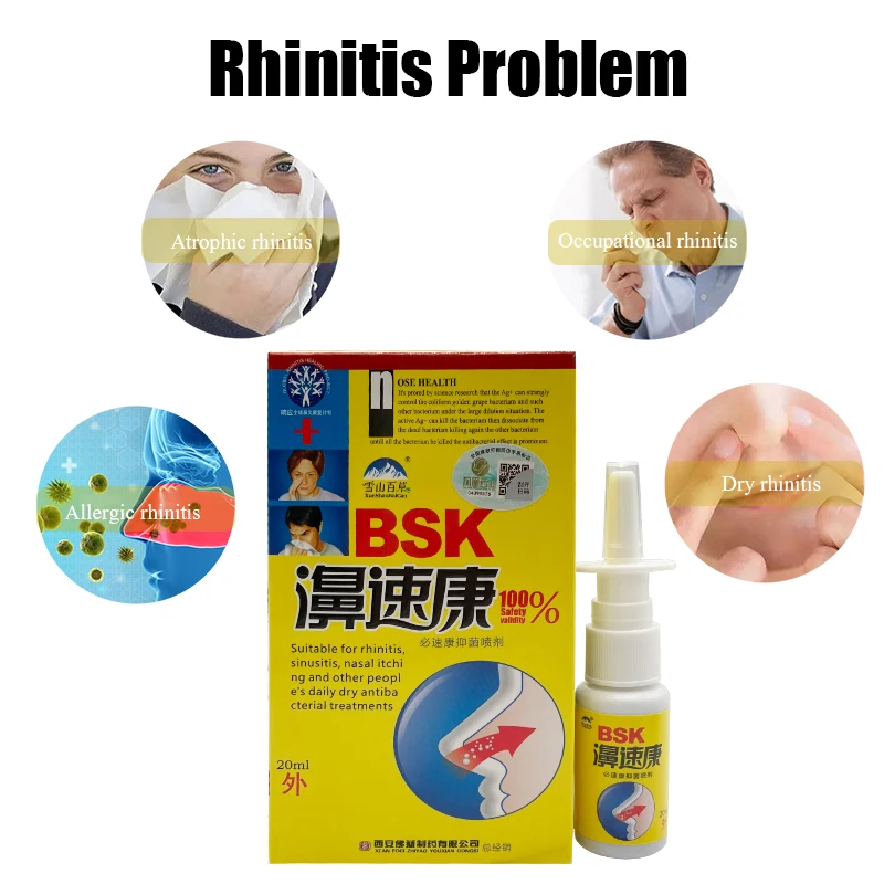 Chinese Traditional Herb Medical Spray Chronic Rhinitis Sinusitis Nasal Drops Nasal Congestion Runny Health Nose Care