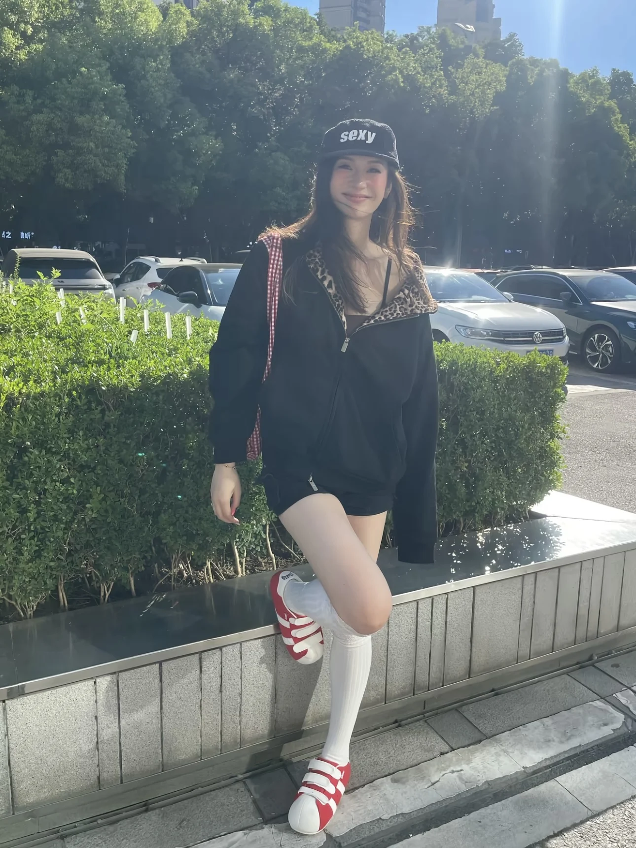 

American Sle Leopard Print Hoodie ex Autumn Street Sle ort Wide Inner Design Dual Zipper Versatile Jaet