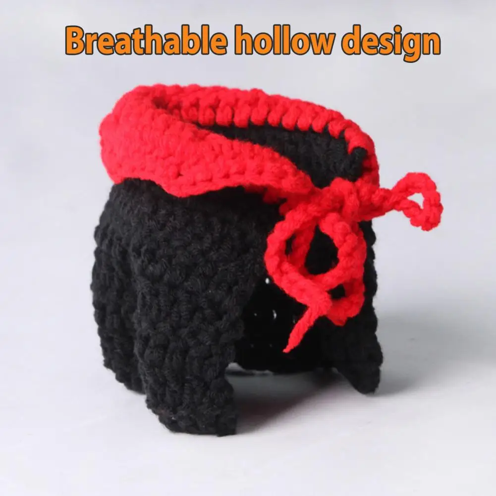 Small Holiday Outfit Halloween Parrot Vampire Cape Knitted Cosplay Cloak with Collar Crochet Bird for Holiday for Parrots