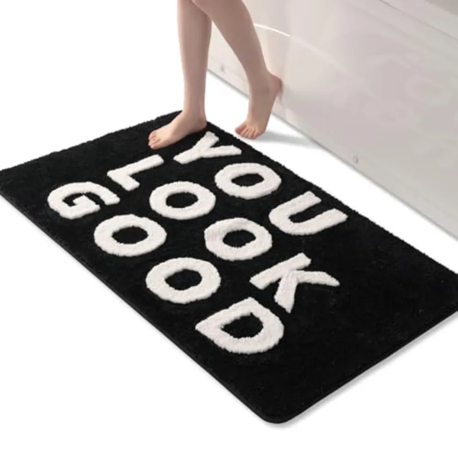 

You Look Good Bath Mat Cute and White Bathroom Rugs Funny Bath Rug Non Slip Shower Mat Cool Home Decor Soft Microfiber Floor Ca