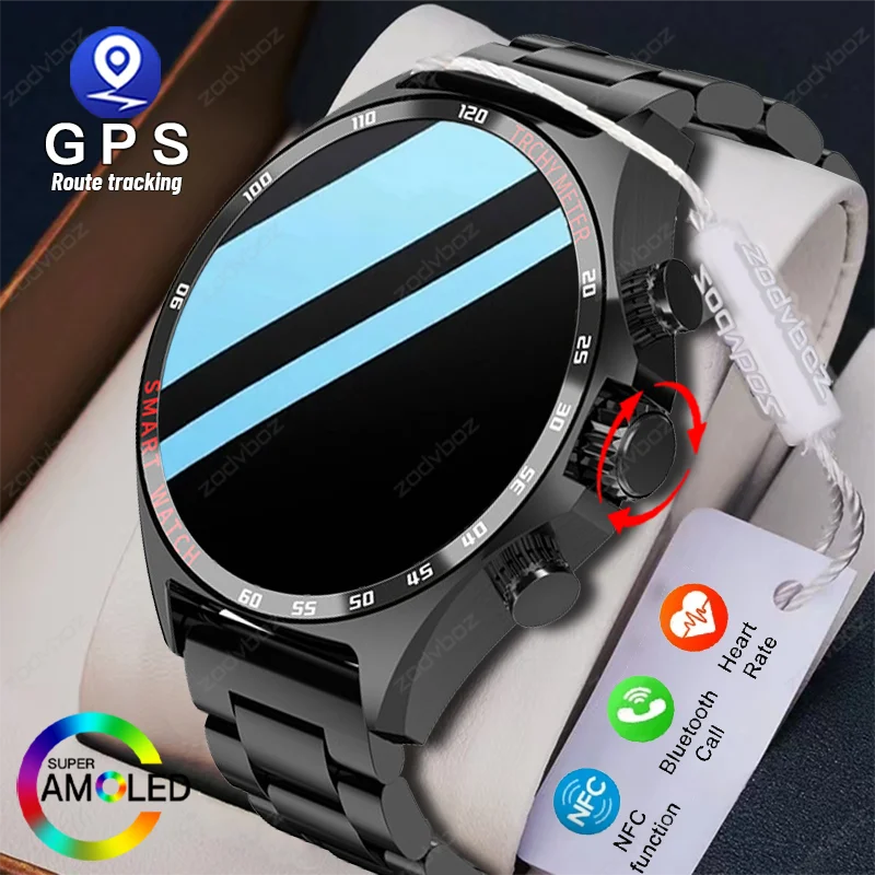 

Умные часы мужские, водонепроницаемые IP68, Bluetooth, GPS, компас