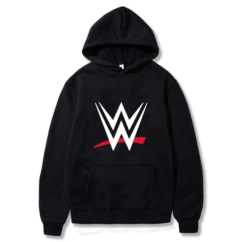 New WWE American Logo Printing Men's Loose Hoodie Women Fashion Pullover Hoody Casual Sweatshirt Men's Long Sleeve Streetwear