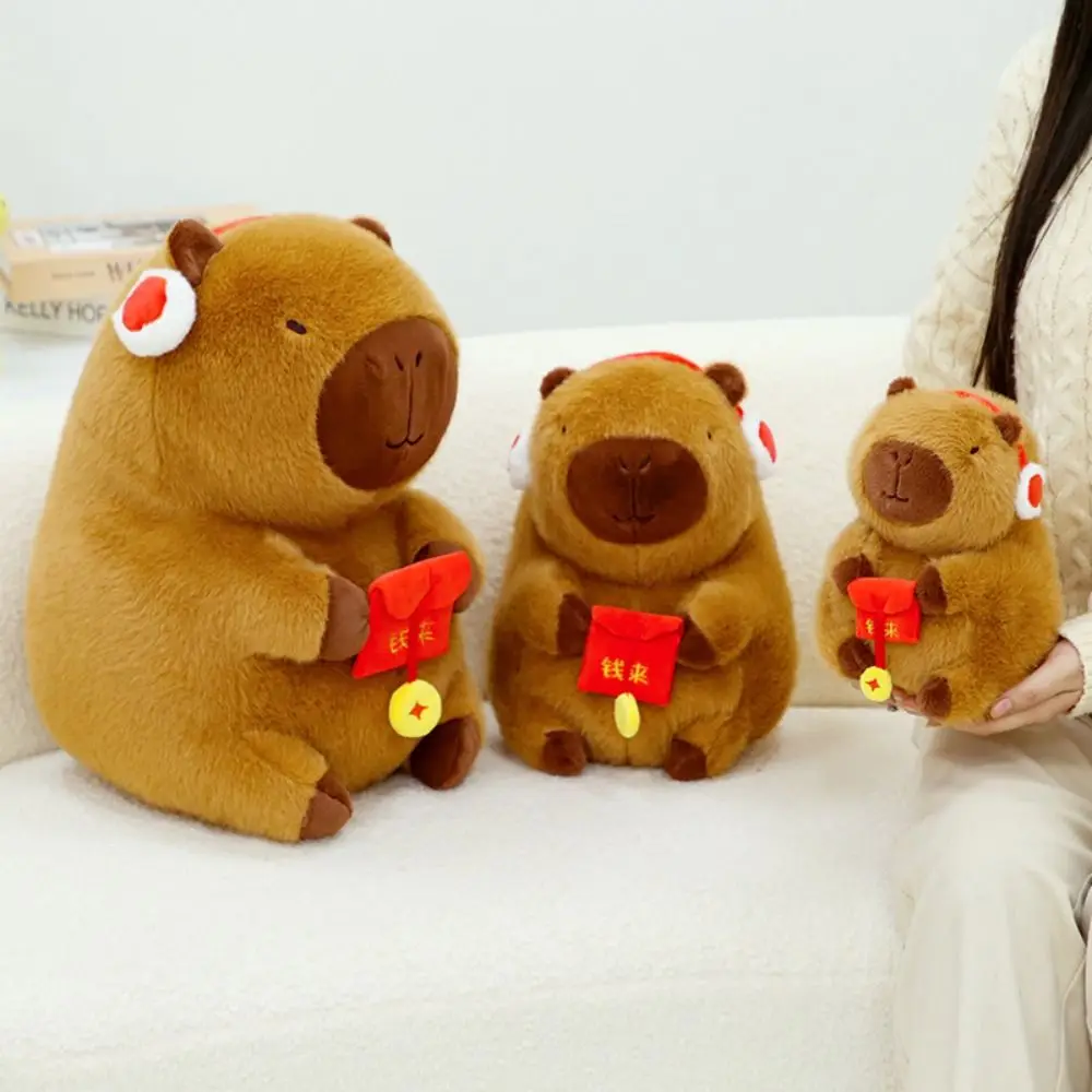 

New Year Style Capybara Plush Doll Red Packet Stuffed Simulation Capybara Toy Soft 33cm Stuffed Capybara Doll Birthday Gift