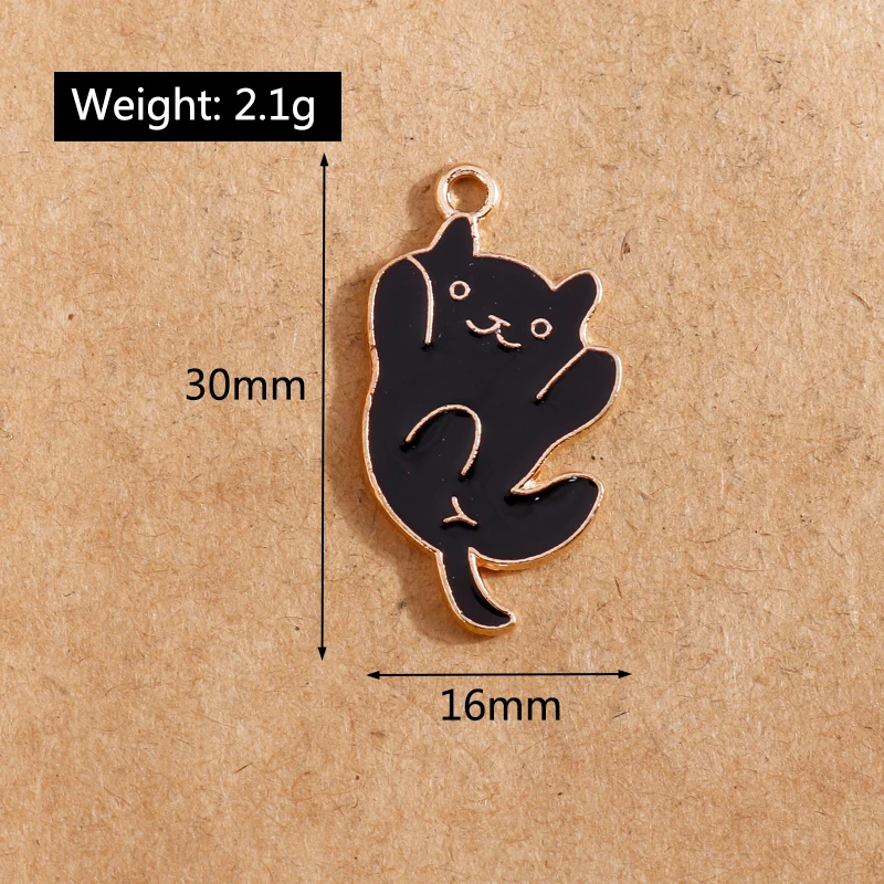 10 stücke Emaille Cartoon Tier Katze Charms Anhänger für Schmuck Herstellung Halskette Ohrringe DIY Armband Zubehör liefert – Detail 13