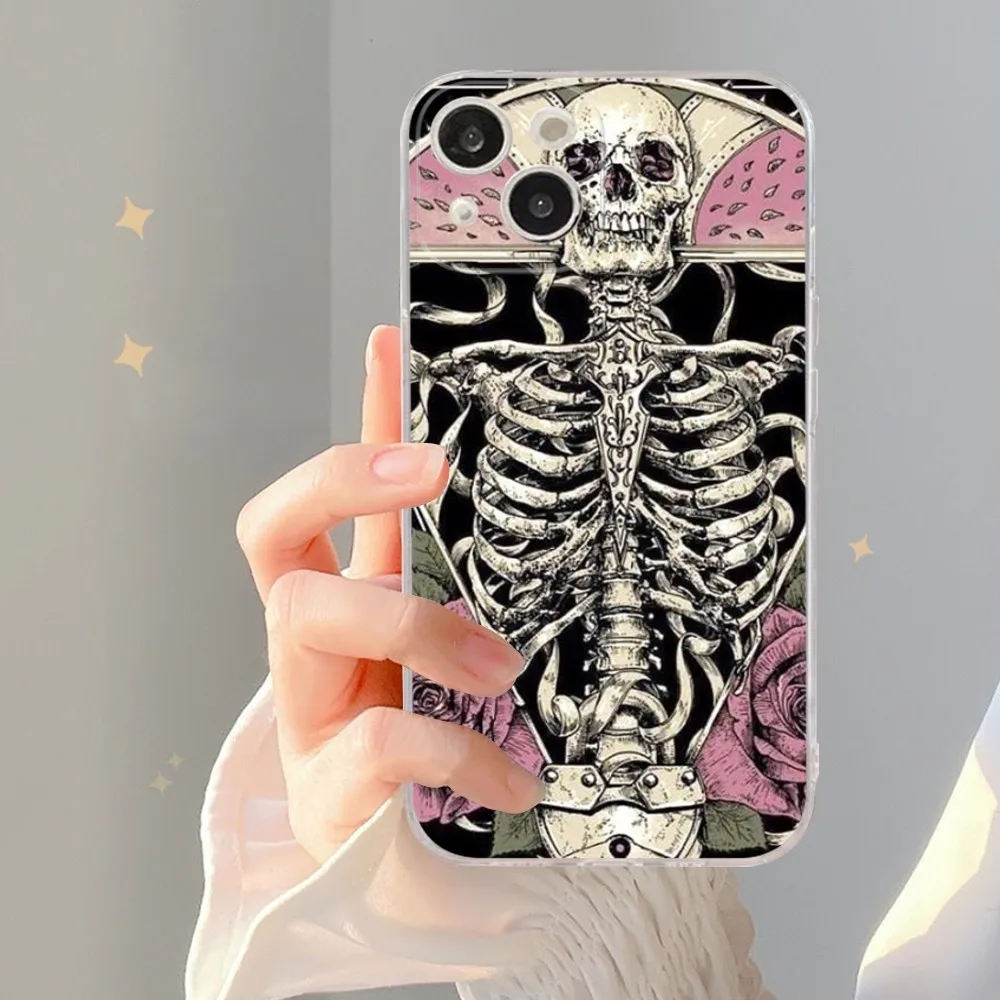 Gothic Fashion Skull Phone Case For IPhone 14 13 12 Mini 11 Pro XS Max X XR SE 6 7 8 Plus Soft Silicone Cover