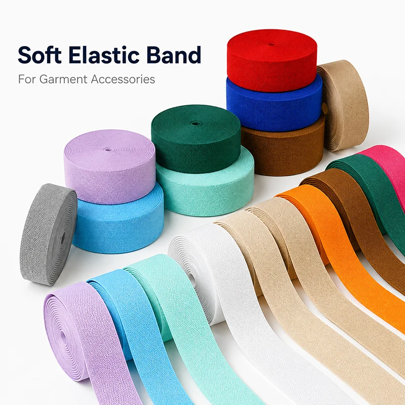 

10Meters 20-50mm Nylon Elastic Band for Trouser Waist Underwear Garment Stretch Webbing Belt Sewing Trim Roll Accessory Material