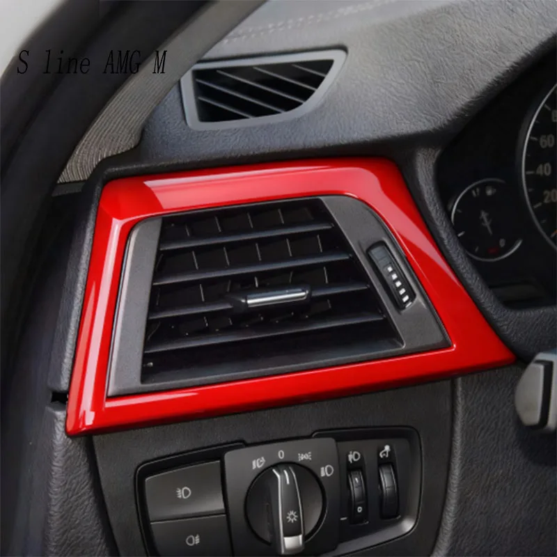 تصفيف السيارة الأمامي تنفيس منفذ الهواء لوحة مركز يغطي ملصقات الكسوة لسيارات BMW 3 4 Series 3GT F30 F32 F34 الداخلية اكسسوارات السيارات