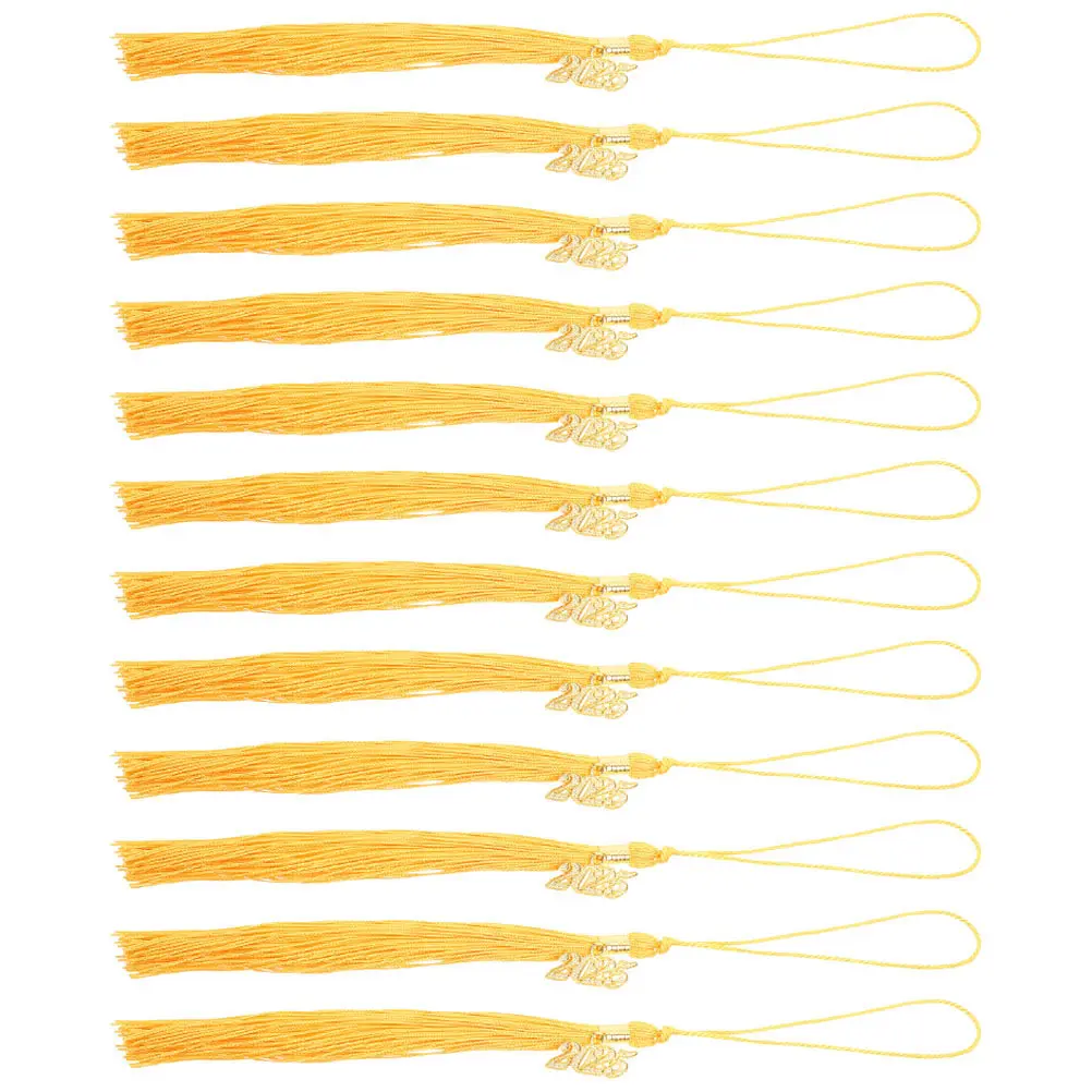 

12Pcs Graduation Cap Tassel Charm Set Reinforced Metal Clasp Memorial Tassel for Graduation Season Party Supplies Keepsake Decor