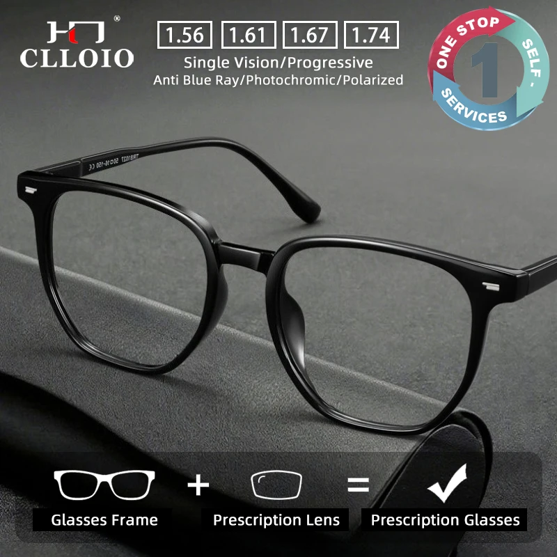 

CLLOIO Ultralight TR90 Elastic Frame Prescription Glasses Anti Blue Light Comfortable Myopia Reading Glasses Progressive Eyewear