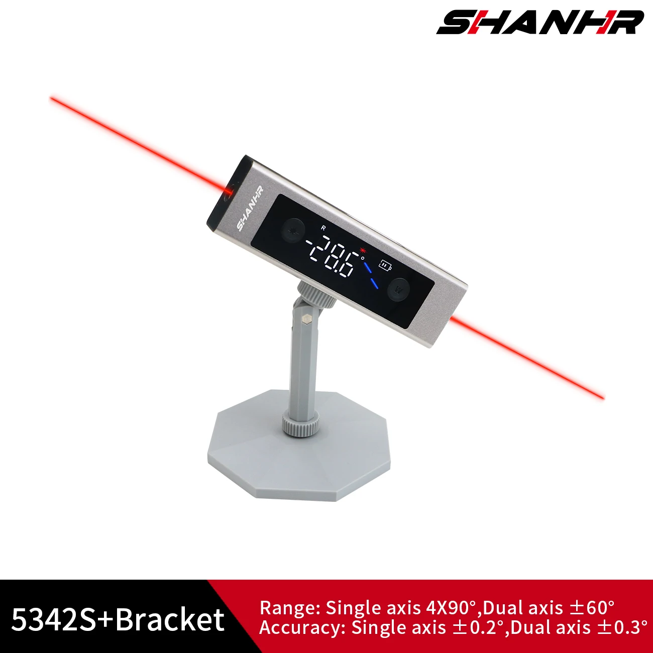 SHANHR Digitaler Neigungsmesser 2-in-1 Wasserwaage Laser-Winkelmesser Typ-C Aufladbares Laser-Messgerät – Detail 10